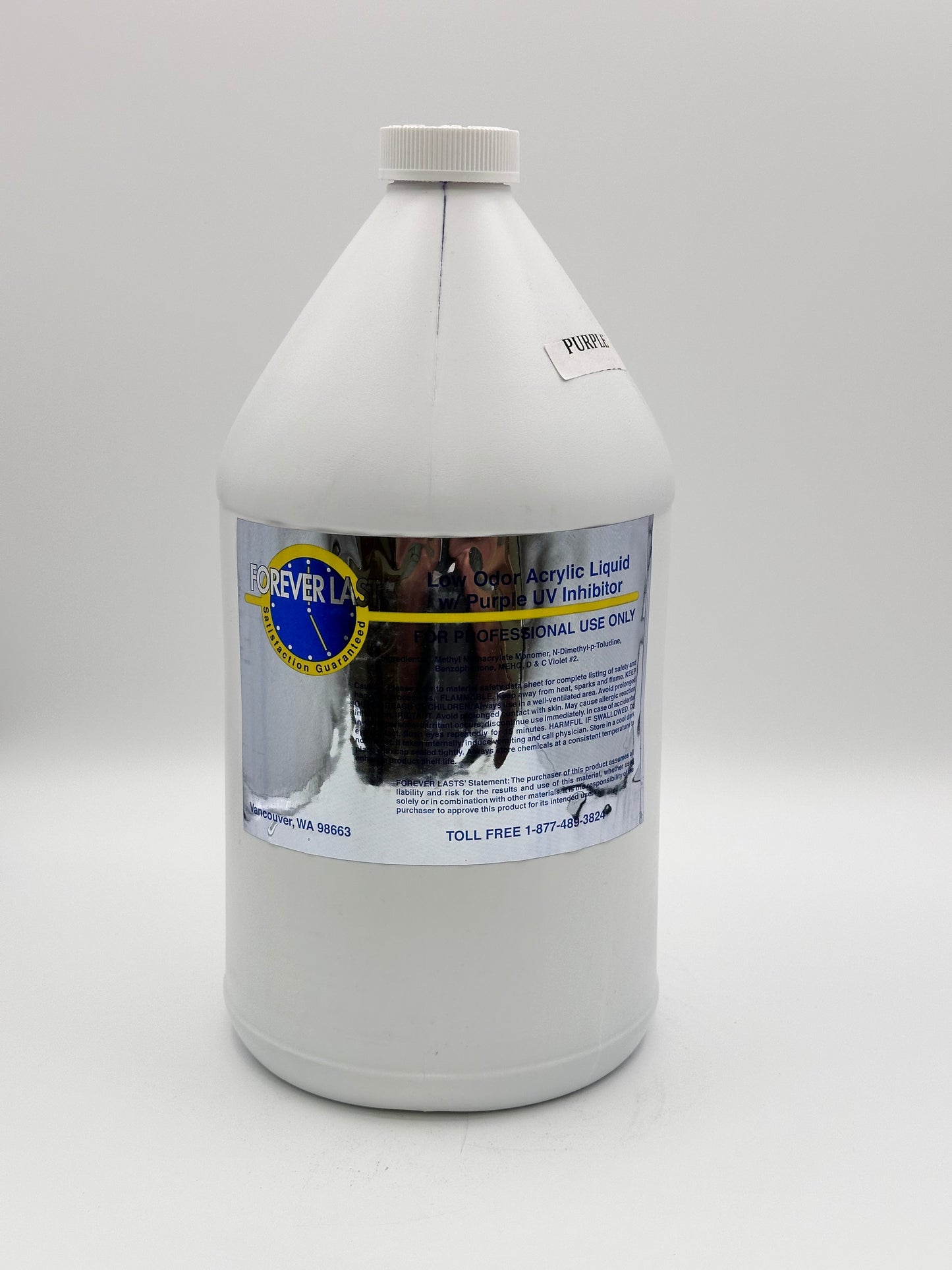 Forever Last Low Odor Acrylic Liquid – Purple UV Inhibitor (1 Gallon)