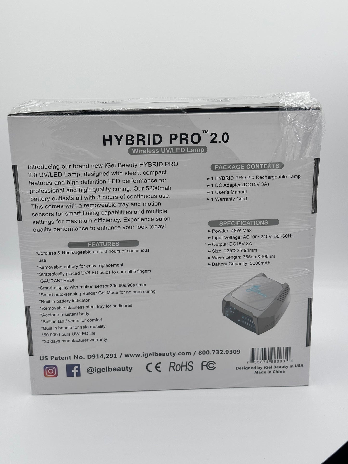 iGel Beauty HYBRID PRO 2.0 Wireless UV/LED Lamp