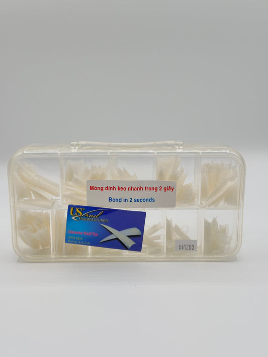 US Manufacturer Stiletto Nail Tips – 540 pcs (Extra Sizes 3, 4, 5, 6)
